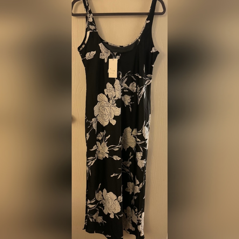 A New Day Black and White Floral Maxi Skirt